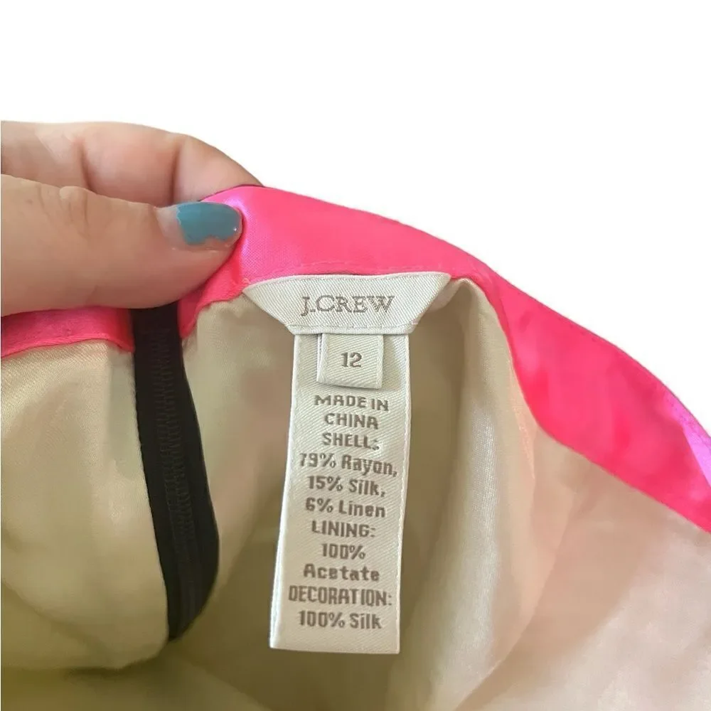 J Crew Silk/Linen Pencil Skirt Size 12